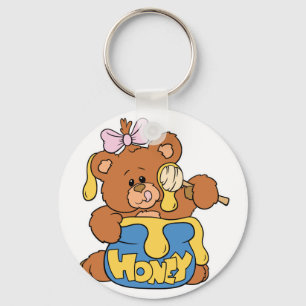 Porte-clés Bébé mignon ours et miel