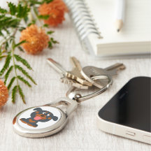 Bébé mou caricature Porte - clé Rottweiler