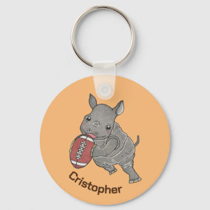 Porte-clés Bébé mou Rhino American Football Porte - clé anima