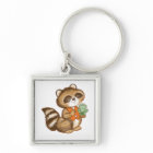 Bébé Raccoon en Orange Vest avec meilleur ami Gren