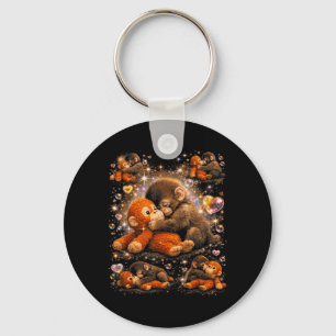 Porte-clés Bébé Singe Mignon Poing Câlin Peluche