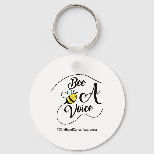 Porte-clés Bee A Voice Childhood Cancer Awareness  (Recto)