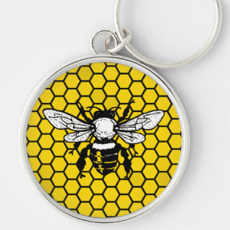 Porte-clés Bee and honeycomb keychain for beekeepers