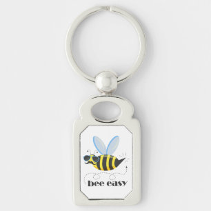 Porte-clés Bee caractère avec mustache lunettes de soleil Bee