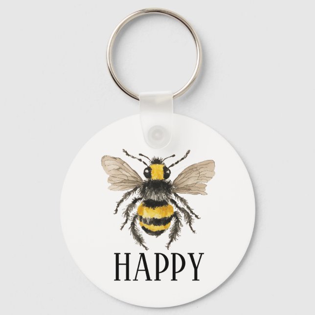 Porte-clés Bee Happy Honey Bee Porte - clé (Recto)