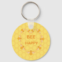 Bee Happy miel abeilles sur nid d'abeille jaune