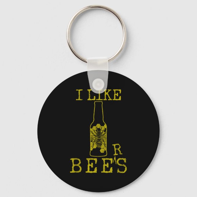 Porte-clés Bees &amp; Beer - Funny Quote Beekeeng Beekeeper G (Recto)