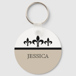 Porte-clés Beige Swanky Fleur De Lis Keychain