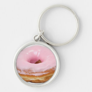 Porte-clés Beignet givré par rose de nourriture de dessert de