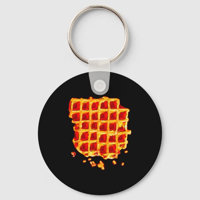 Porte-clés Belgian Waffle Syrup Breakfast Food Snack Waffle L (Recto)