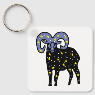Porte-clés Bélier Cosmique Silhouette Minimalist