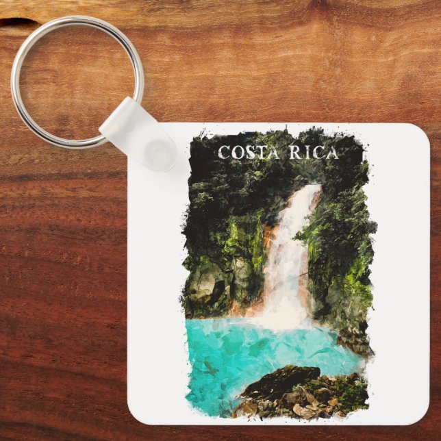 Porte-clés Belle Aquarelle Costa Rica Nature (Recto)