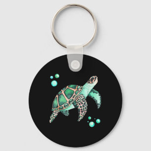 Porte-clés Belle aquarelle de la tortue marine