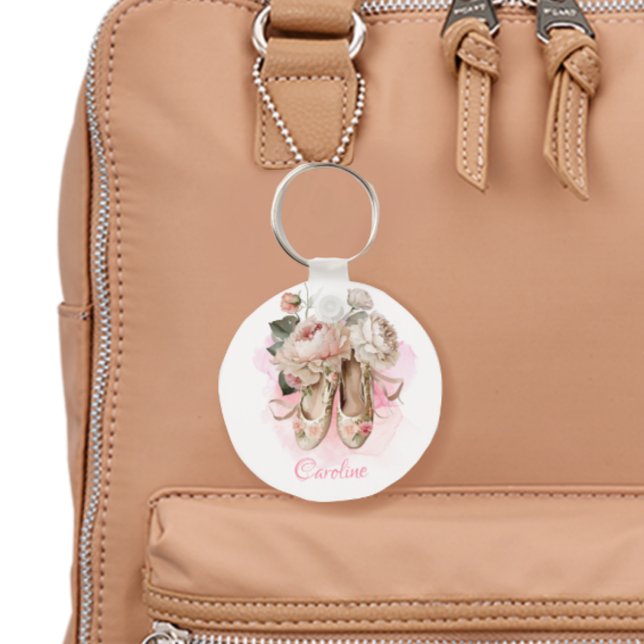 Porte-clés Belle Ballerina Dancer Aquarelle rose (Créateur téléchargé)