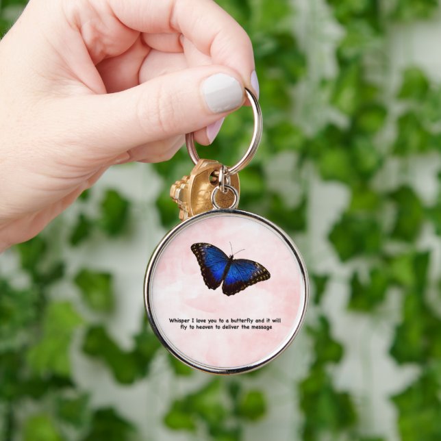 Porte-clés Belle citation de Whisper Butterfly sur le ciel (Main)