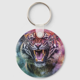 Porte-clés Belle croissance Tigre Bengale Tigre photo visage