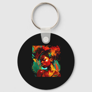 Porte-clés Belle femme afro-américaine d'art noir