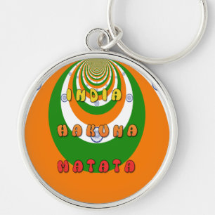 Porte-clés Belle Inde couleurs drapeau national Hakuna Matata