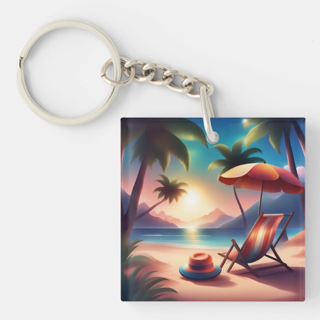 Porte-clés belle plage (Devant)