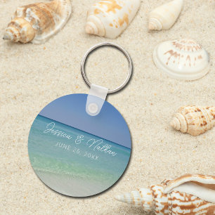 Porte-clés Belle plage Horizon Personnalisé Mariage Favoriser