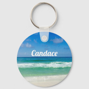 Porte-clés Belle Plage Photographie Jolie Monogramme Balnéair