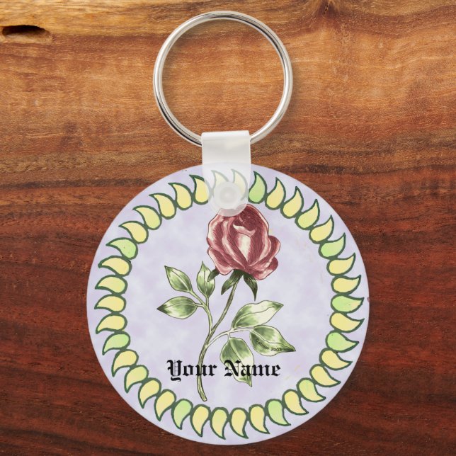 Porte-clés Belle Rose rouge (Recto)