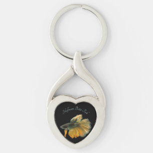 Porte-clés Belle Siamese Combattre Poisson Betta demi-lune