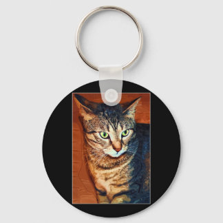 Porte-clés Belle Tabby Artistique Chat