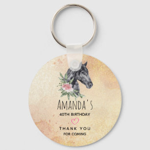 Porte-clés Belle tête de cheval Portrait d'aquarelle Annivers