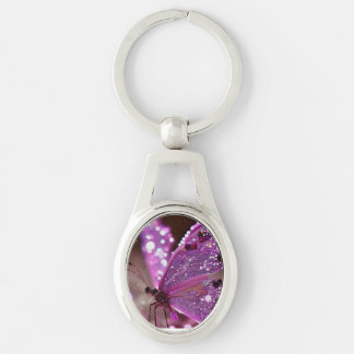 Porte-clés Belles conceptions de papillons violets.