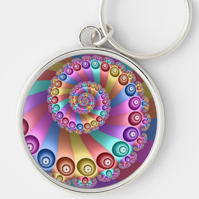 Porte-clés Belles couleurs arc-en-ciel Art fractal Abstrait (Devant)