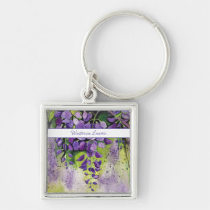 Porte-clés Belles Fleurs De Wisteria En Aquarelle