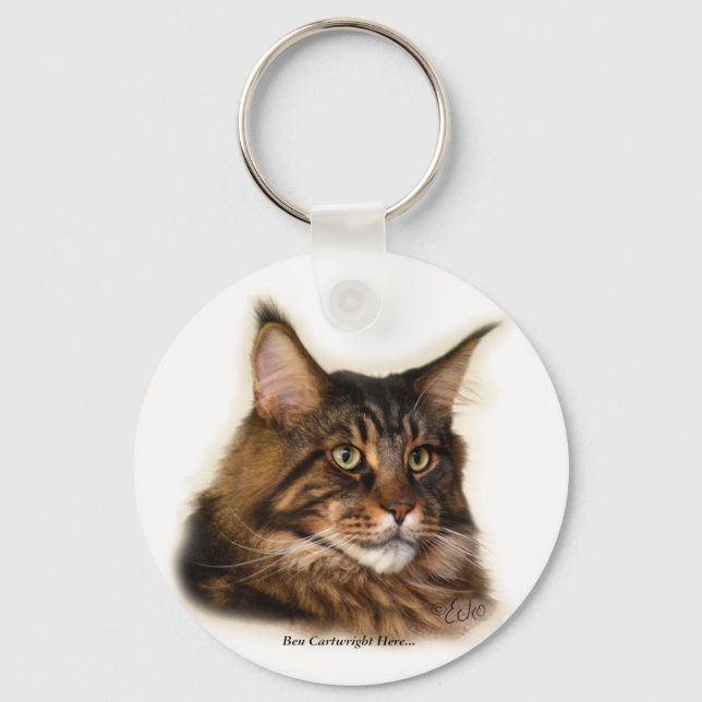 Porte-clés Ben Cartwright Ici... Porte - clé de chats Maine C (Recto)