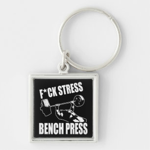 Porte-clés BENCH PRESS, F*CK STRESS - Exercice Motivational