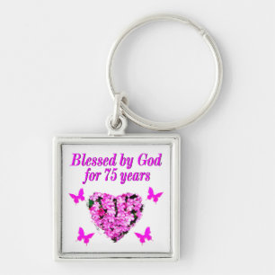 PORTE-CLÉS BÉNÉFICIÉ 75E ANNIVERSAIRE CONCEPTION FLORALE