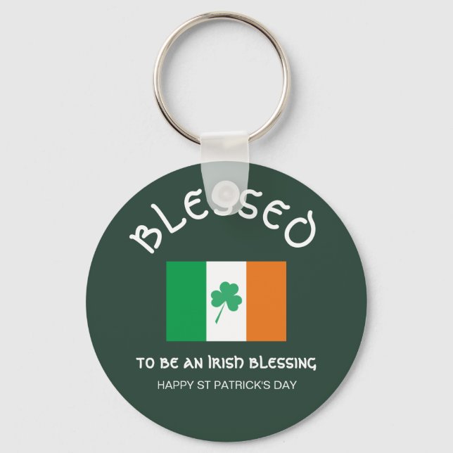 Porte-clés BÉNÉFICIÉ D'ÊTRE UN Drapeau Irlandais BÉNÉFICIANT (Recto)