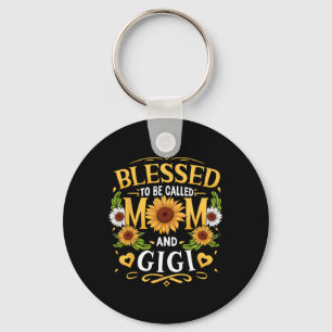Porte-clés Béni D'Être Appelé Maman Et Gigi Mère Tournesol