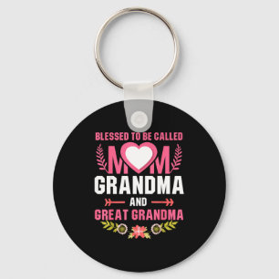 Porte-clés Bénie d'être appelée maman arrière-grand-mère fête