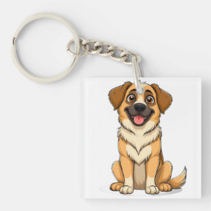 Porte-clés Berger d'Anatolie adorable dessin animé de chien