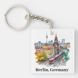 Porte-clés Berlin Allemagne Vintage voyage Skyline