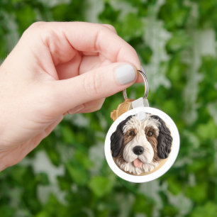 Porte-clés Bernedoodle Chien Inspiré 3D