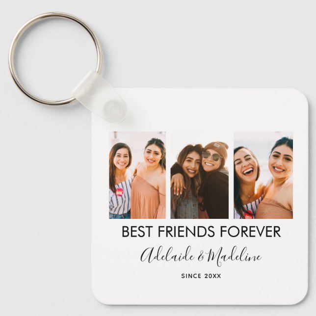 Porte-clés Best Friends Forever 3 Photo Collage Cadeau (Recto)