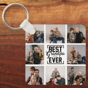 Porte-clés Best Grandpa Ever 8 Photo Collage  Keychain