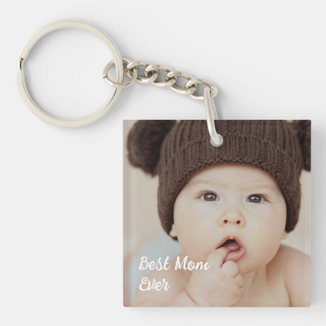 Porte-clés Best Mom Ever Custom Baby Photo Acrylic Keychain (Devant)