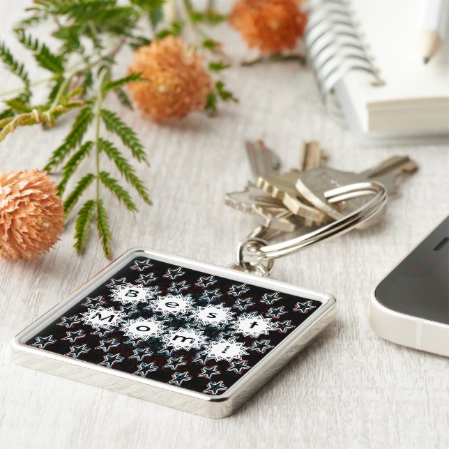 Porte-clés Best Mom Stars in Neon Porte - clé (Côté)