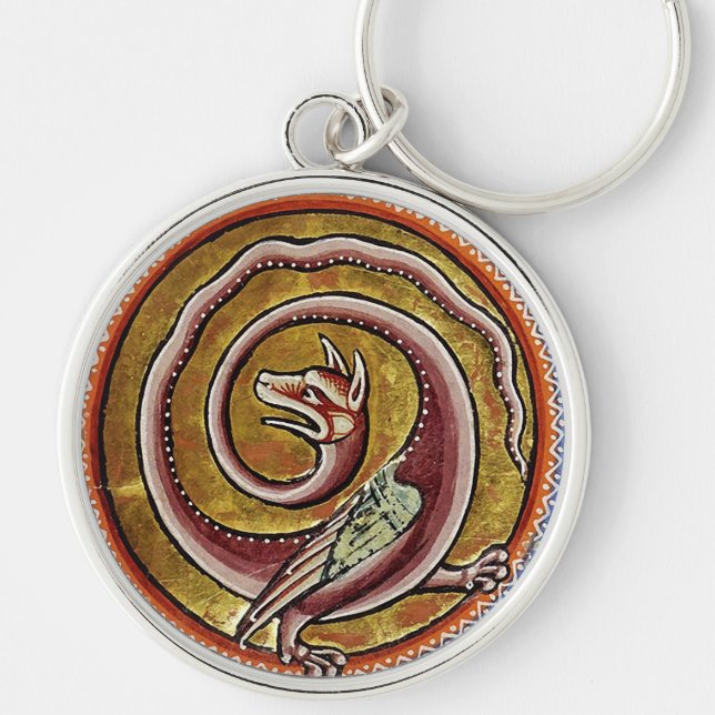 PORTE-CLÉS BESTIAIRE MÉDIÉVAL, SNAKE DRAGON CIRCLES (Devant)