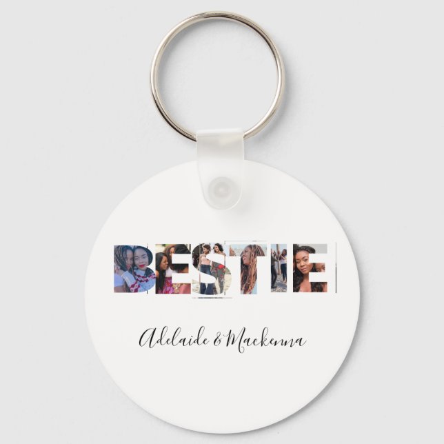 Porte-clés Bestie personnalisée BFF Best Friends Photo Collag (Recto)