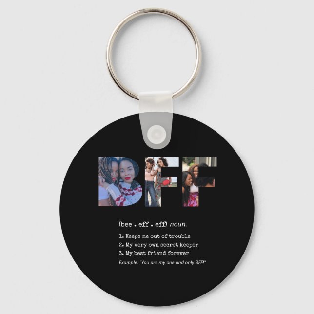 Porte-clés Bestie personnalisée BFF Best Friends Photo Collag (Recto)
