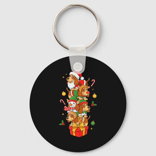 Porte-clés Bet Hound Santa Elf Snowman Christmas Womens Mens  (Recto)