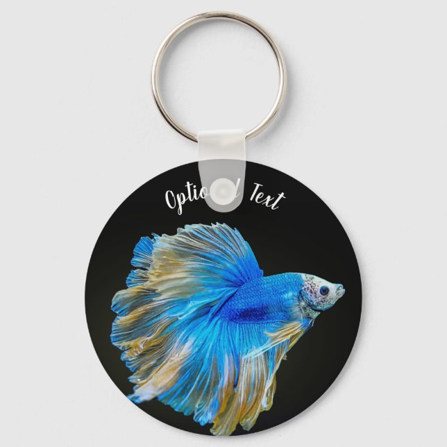Porte-clés Bêta bleu poisson de combat (Recto)